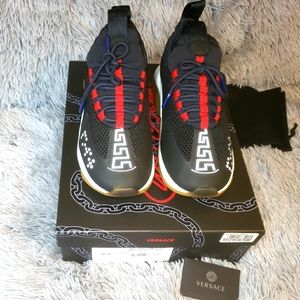 Mens Sneakers Versace Black Chain Reaction Authentic NIB